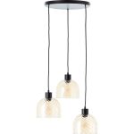 Brilliant Casto Pendel Lampe Glass Pendel Lampe Metall Svart Beige | 510mm - Egnet for 3x E27