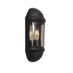 Ansell LED Veggbelysning Latina Halv Lantern svart - Egnet til E27 Opptil 42W | IP65