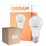 Fordelspakning 4x Osram LED Star Classic E27 Pære Matt 10W 1055lm - 827 Ekstra Varm Hvit | Lyssensor - Erstatter 75W