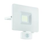 Eglo Veggbelysning Faedo 3 Aluminium Hvit 31W 3400lm - 850 Kald Hvit | IP44 - Bevegelsessensor