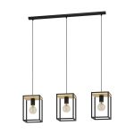 Eglo Pendel Lampe Libertad Stål Tre Svart Brun | IP20 - Egnet for 3x E27 