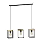 Eglo Pendel Lampe Libertad Stål Tre Svart Brun | IP20 - Egnet for 3x E27 